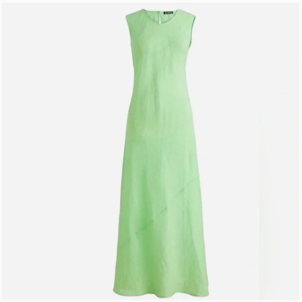 J. Crew Sleeveless Linen Carolyn Dress in Frosty Green  size 2X